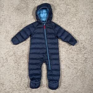 LL Bean (6-12) Month Snowsuit Blue Ultra Light 650 Down Bunting